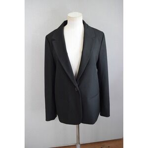 J.Crew Blazer 12 Black Single Button BO597 Womens Professional Office Career